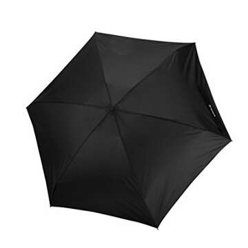 Ke.movan Travel Compact Umbrella Windproof Mini Sun & Rain Umbrella Ultra Light Parasol - Fits Men & Women, Gift Choice (Black)