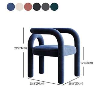 LAKIQ Modern Fabric Metal Dining Chairs Armless Open Back Side Chair Kitchen Dining Room Chairs for Living Room Bedroom(Black, Set of 2)