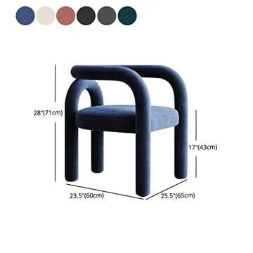 LAKIQ Modern Fabric Metal Dining Chairs Armless Open Back Side Chair Kitchen Dining Room Chairs for Living Room Bedroom(Black, Set of 2)