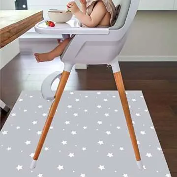 Splat Mat for Under High Chair/Arts/Crafts by CLCROBD, 51" Baby Anti-slip Food Splash and Spill Mat for Eating Mess, Waterproof Floor Protector and Table Cloth