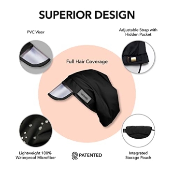 Hairbrella Waterproof Rain Hat, UV Protection, Travel Friendly