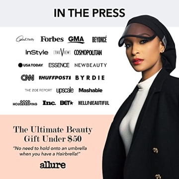 Hairbrella Waterproof Rain Hat, UV Protection, Travel Friendly