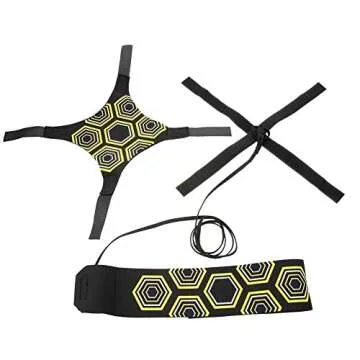 Football Kick Trainer Soccer Training Aids Hands Free Throw Sole Practice Equipment for Kids with Adjustable Belt Elastic Rope Fits Ball 3, 4,and 5