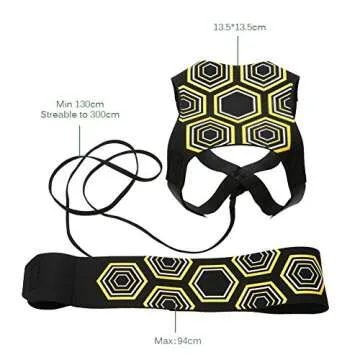 Football Kick Trainer Soccer Training Aids Hands Free Throw Sole Practice Equipment for Kids with Adjustable Belt Elastic Rope Fits Ball 3, 4,and 5