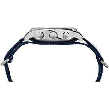 Timex Unisex TWC063800 Weekender Chrono Cream/Blue Double-Layered Nylon Slip-Thru Strap Watch