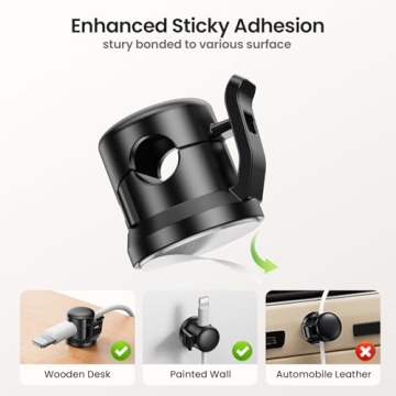 LOTUNY Cable Clips 8 Pack for Ultimate Cord Organization