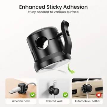 LOTUNY Cable Clips 8 Pack for Ultimate Cord Organization