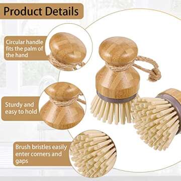 Eco-Friendly Bamboo Dish Brush for Easy Cleaning