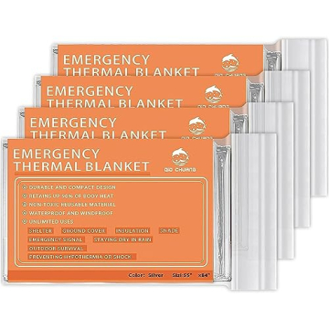 QIO CHUANG Emergency Mylar Thermal Blankets for Survival Gear