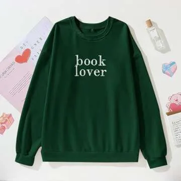 MOUSYA Women Book Lover Sweatshirt with Funny Design