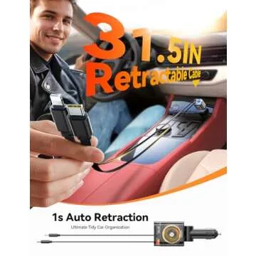 JOYROOM Retractable Car Charger[2025 Compact]69W Car Charger USB C for iPhone 16 Car Charger Fast Charging, Car Accessories Valentines Day Gifts for Him Her Car Charger Adapter for iPhone 15 Pro, Gray