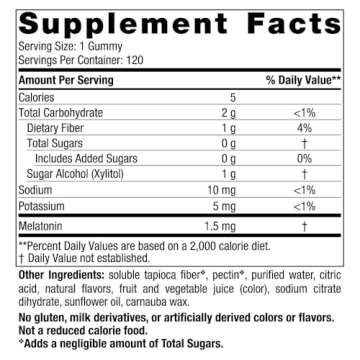 Nordic Naturals Zero Sugar Melatonin Gummies, Raspberry - 120 Gummies - 1.5 mg Melatonin - Great Tas...