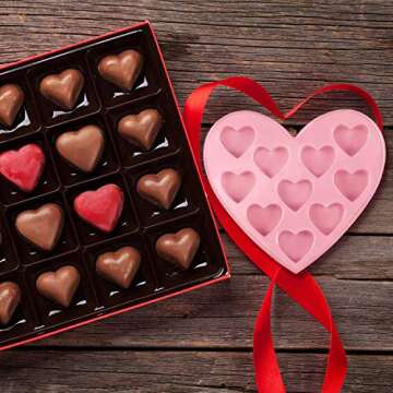 Boao 4 Pack Valentine Silicone Baking Molds for All Occasions