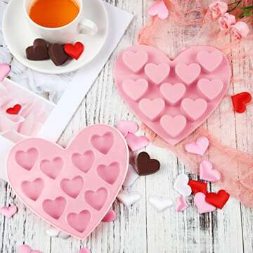 Boao 4 Pack Valentine Silicone Baking Molds for All Occasions