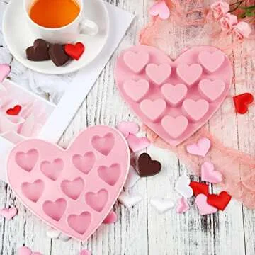 Boao 4 Pack Valentine Silicone Baking Molds for All Occasions