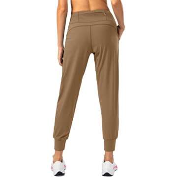 Soothfeel Women's Joggers with Zipper Pockets High Waisted Athletic Workout Yoga Pants Joggers for W...