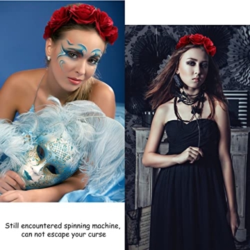 VELSCRUN Red Flower Crown - Perfect for Maternity and Weddings