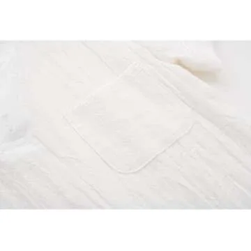 POBIDOBY Boy's T-shirt and Shorts Set Cotton Linen Summer Short Sleeve Children Two Pieces Clothing Pants Sets (White, 5T)