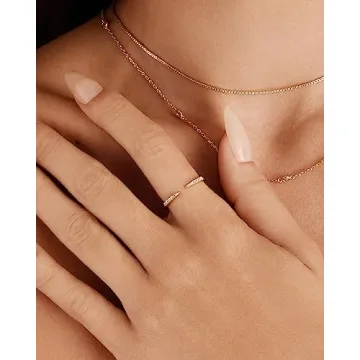 PAVOI Gold Plated Open Eternity Ring for Women