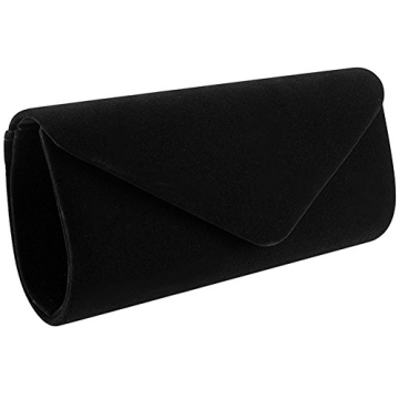 lovyoCoCo Velvet Evening Clutch - Stylish Black Handbag for Special Events