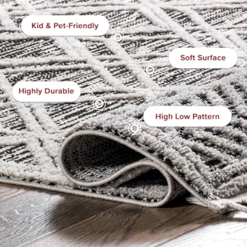 nuLOOM 7x9 Ansley Moroccan Tassel Area Rug - Stylish & Soft