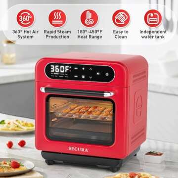 Secura 13 Quart Multifunction Air Fryer Steam Oven