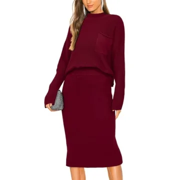 PRETTYGARDEN Women’s Fall Knit Sweater & Skirt Set