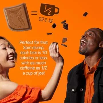 AWAKE - Caffeinated Chocolate Bites - Caramel Milk Chocolate, 50 Bites - 50mg Caffeine - Individually Wrapped Energy Bites - Coffee Alternative - Fairtrade, Gluten Free, Non GMO - 0.48oz