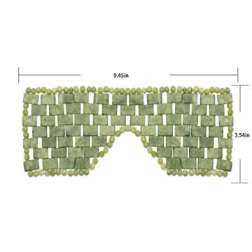 SIMPEXPE Jade Eye Mask Reusable Natural Green Face Stone Mask for Eliminate Wrinkles Puffiness