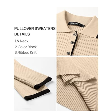 Elegant MEROKEETY Long Sleeve V Neck Sweater Dress for Women