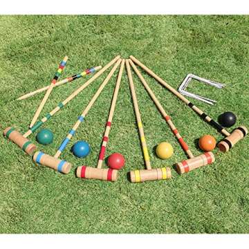 Juegoal 6 Player Croquet Set for Family Fun with Bag