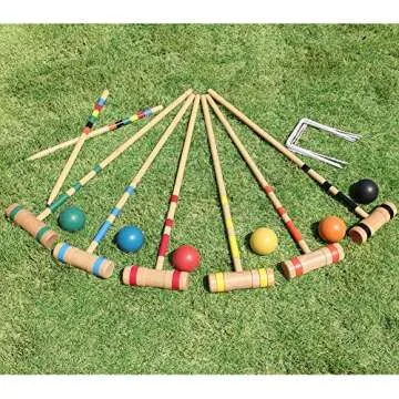 Juegoal 6 Player Croquet Set for Family Fun with Bag