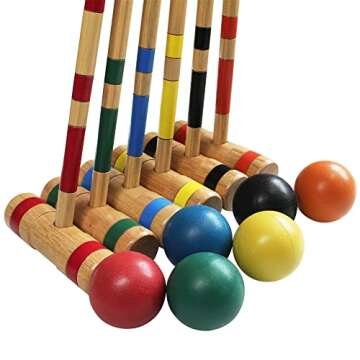 Juegoal 6 Player Croquet Set for Family Fun with Bag