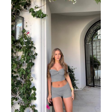 THLAI Women's Casual Off Shoulder 2 Piece Sets for Summer