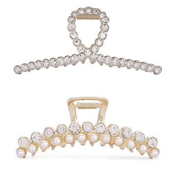 Metal Pearl Hair Claw Clips - Elegant Hair Accessories for Weddings