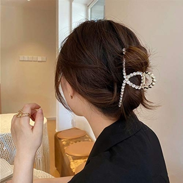 Elegant Metal Pearl Hair Claw Clips for Secure Styling