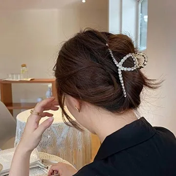 Elegant Metal Pearl Hair Claw Clips for Secure Styling