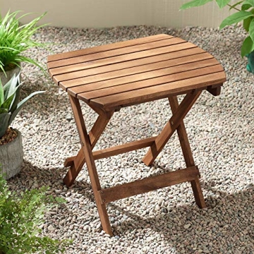Teal Island Designs Outdoor Acacia Folding Accent Table