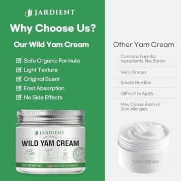 Jardient Wild Yam Cream Hormone Balance for Menopause Relief