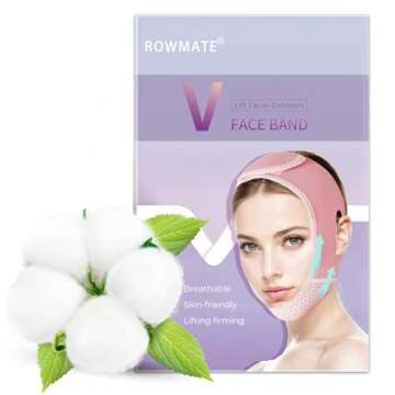 Double Chin Reducer, Double Chin Eliminator V Line Lifting Mask with Chin Strap for Double Chin for Women -Face Lift (Pink)