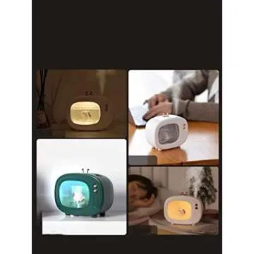 LeMall led Night Light Mist humidifier led Color Changing Rechargeable Night Light, Silent Operation, Lasts 6 Hours of Work White Shell Unicorn