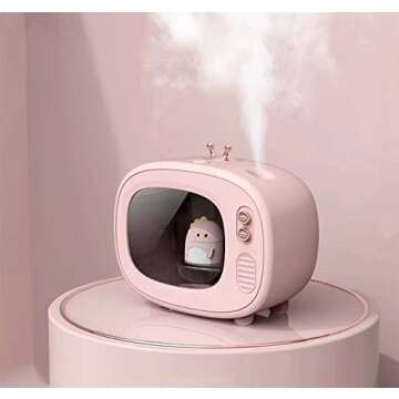 LeMall led Night Light Mist humidifier led Color Changing Rechargeable Night Light, Silent Operation, Lasts 6 Hours of Work White Shell Unicorn