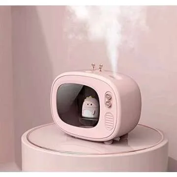 LeMall led Night Light Mist humidifier led Color Changing Rechargeable Night Light, Silent Operation, Lasts 6 Hours of Work White Shell Unicorn