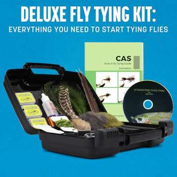 CREATIVE ANGLER Deluxe Fly Tying Kit for Fly Fishing - Complete Fly Tying Tools Kit, Ideal for Begin...