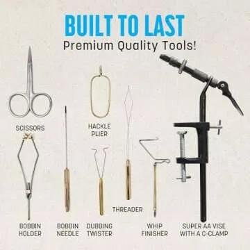 CREATIVE ANGLER Deluxe Fly Tying Kit for Fly Fishing - Complete Fly Tying Tools Kit, Ideal for Beginners and Pros, Includes Fly Tying Feathers, Vice, Bobbin, Rotary Tool for Your Fly Tying Station