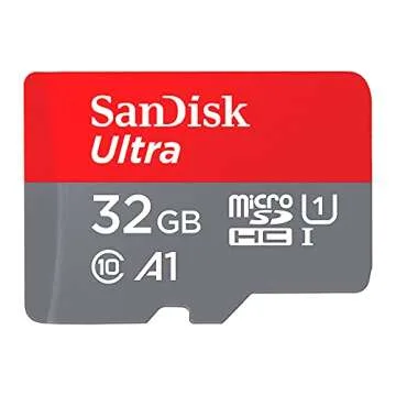 SanDisk 32GB Ultra microSDHC UHS-I Memory Card with Adapter - 98MB/s, C10, U1, Full HD, A1, Micro SD Card - SDSQUAR-032G-GN6MA
