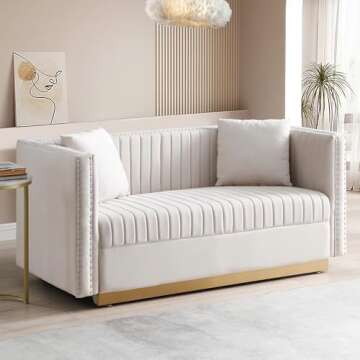 Mikibama Luxurious Velvet Loveseat for Modern Homes