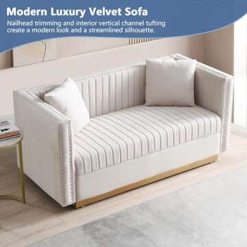 Mikibama Luxurious Velvet Loveseat for Modern Homes