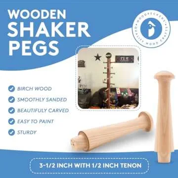 Wooden Shaker Pegs 3-1/2" for Hanging Coat and Hat Racks