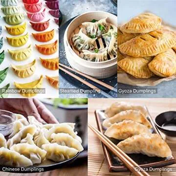 Flexzion Dumpling Mold, Empanada Press Ravioli Cutter Gyoza Maker Wonton Pastry Machine Stainless Steel Dough Cutter - 3 inch Diameter, Little Kitchen Tools Works Great w/Egg Roll Wrapper Dough Pastry